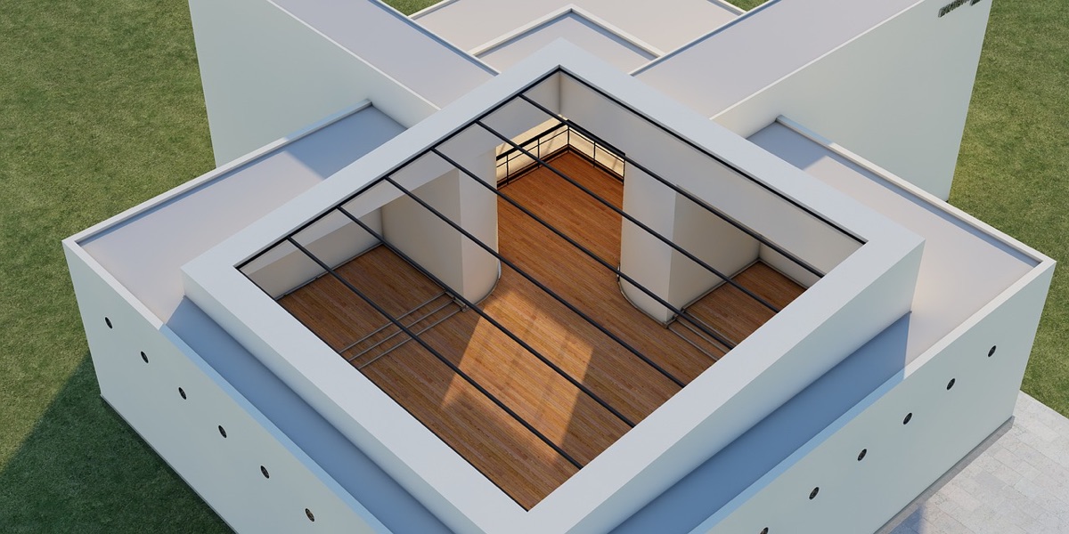 diseño 3d de jardín inteligente con sensores